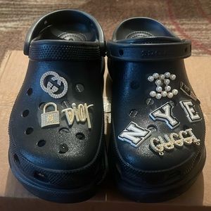 Black Platform Crocs women's size 8